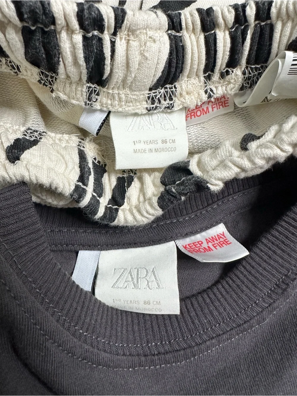 ZARA ZEBRA PRINT 2 PIECE MATCHING SHORT SET INFANT TODDLER 1 1/2 YEARS 18 MOS